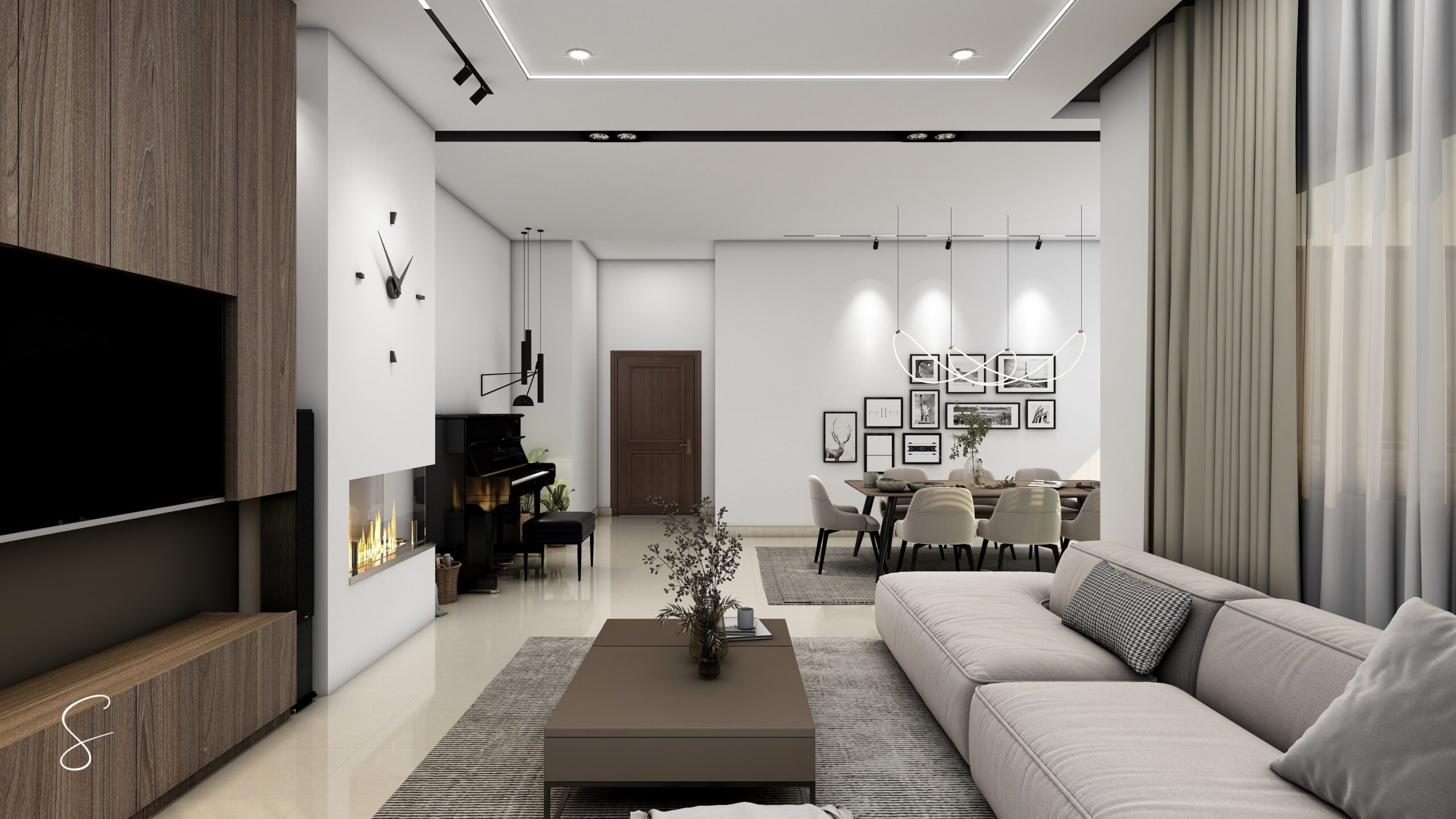 modern tv unit design in living room